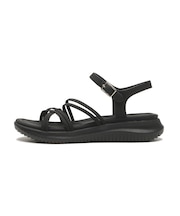 W2084　CROSS GORE SANDAL　BLACK　707566-0001