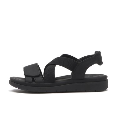 W2085　VELCRO CROSS SANDAL　BLACK　704939-0001