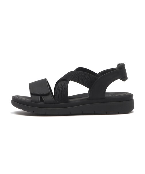 W2085　VELCRO CROSS SANDAL　BLACK　704939-0001