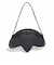 KR1602　U TREFOIL METALLIC PU BAG　BLACK　716390-0001