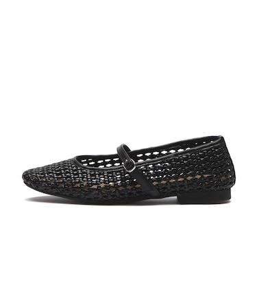 JE-5501　MESH FLAT PUMPS　BLACK　716894-0001