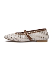 JE-5501 MESH FLAT PUMPS WHITE 716894-0002