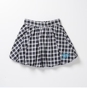 126K3151001 W CHECK BALLOON SKIRT NAVY 715456-0001