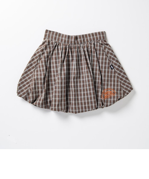 126K3151001 W CHECK BALLOON SKIRT ORANGE 715456-0003
