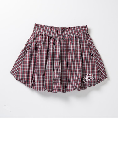 126K3151001　W CHECK BALLOON SKIRT　RED　715456-0002