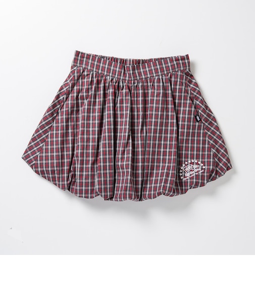126K3151001　W CHECK BALLOON SKIRT　RED　715456-0002