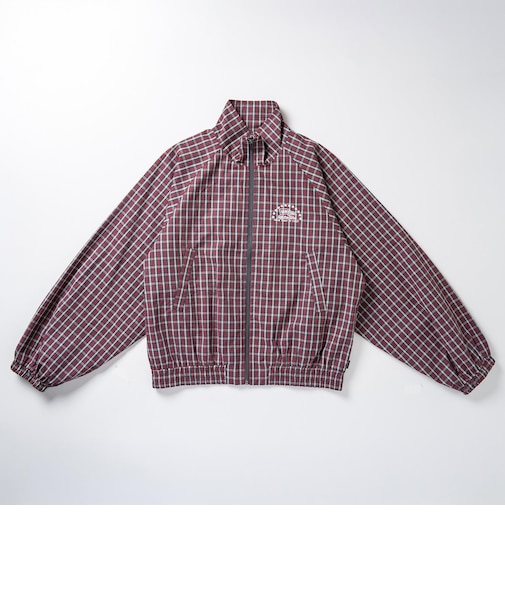 126K3090801　W CHECK ZIP BLOUSON　RED　715455-0002