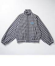 126K3090801 W CHECK ZIP BLOUSON NAVY 715455-0001