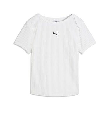 639076 W ESS RIBBED SLIM SHORT TEE 02WH 717911-0002