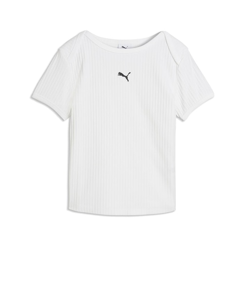 639076 W ESS RIBBED SLIM SHORT TEE 02WH 717911-0002