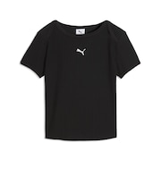 639076　W ESS RIBBED SLIM SHORT TEE　01BK　717911-0001