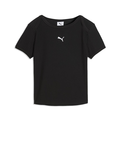 639076 W ESS RIBBED SLIM SHORT TEE 01BK 717911-0001