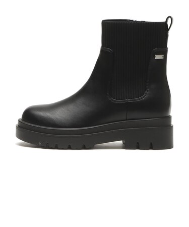 W3069 RIB KNIT BOOTS5 BLACK 714308-0001
