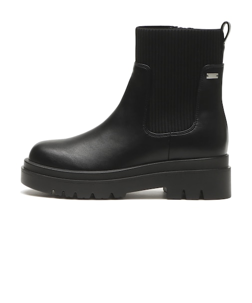 W3069 RIB KNIT BOOTS5 BLACK 714308-0001