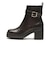W3072　BELT SIDE GORE SHORT BOOTS8　DK BROWN　713963-0002