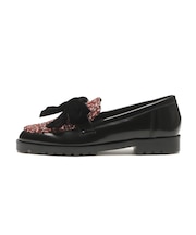 JE-1112 VELVET RIBBON LOAFERS BLACK 718951-0001