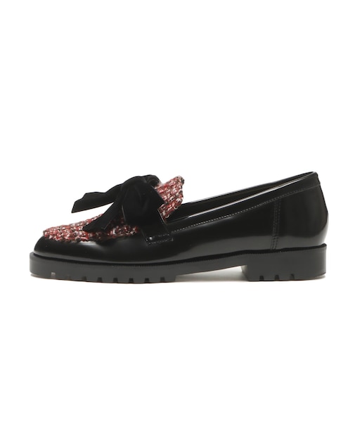 JE-1112　VELVET RIBBON LOAFERS　BLACK　718951-0001