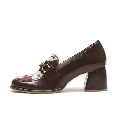 JE-6061　CHUNKY HEEL LOAFERS 6　BROWN　718952-0002