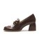 JE-6061　CHUNKY HEEL LOAFERS 6　BROWN　718952-0002