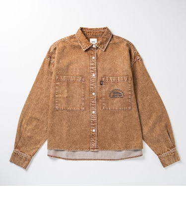 126K3071201　W EMBROIDERY DENIM SHIRT　CAMEL　717836-0003