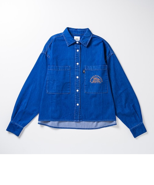 126K3071201　W EMBROIDERY DENIM SHIRT　INDIGO　717836-0001