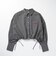 126K3071101　W DRAWSTRING CHECK SHIRT　BLACK　717835-0001