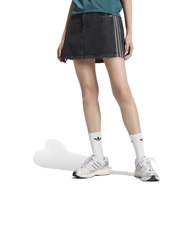 KQ6485　W 3STRIPES DENIM MINI SKIRT　TRUEBLACKDENIM　716063-0001