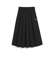 634064 W T7 WOVEN MIDI SKIRT 01BK 699634-0001