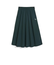 634064 W T7 WOVEN MIDI SKIRT 75GREEN TERRAIN 699634-0002