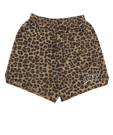 226-023002 F.A. LEOPARD WIDE 5.5 SHORTS CAMEL 715183-0001