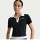 IR7565　W SS POLO CRP TOP　010BLACK　712877-0001