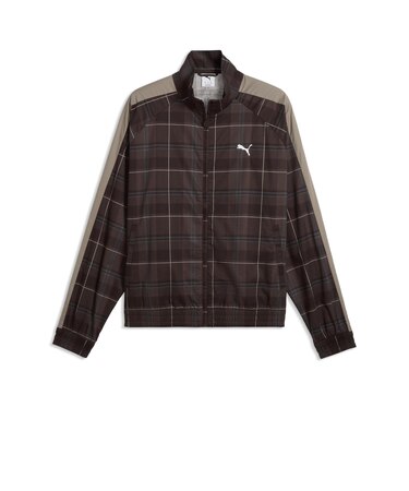 639061　M T7 RELAXED TARTAN WOVEN JKT　33CHOCOLATE F.　717910-0002