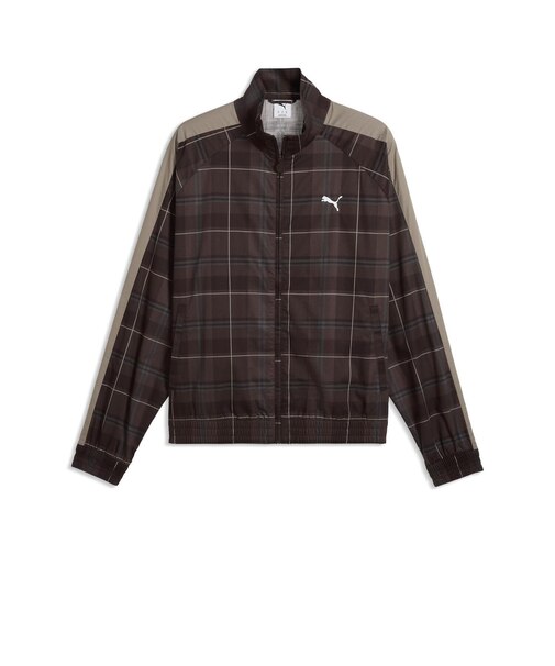 639061　M T7 RELAXED TARTAN WOVEN JKT　33CHOCOLATE F.　717910-0002