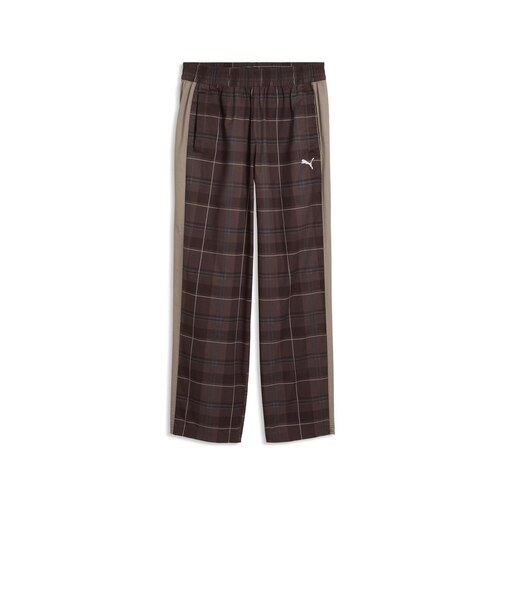 639059　M T7 RELAXED TARTAN WOVEN PT　33CHOCOLATE F.　717909-0002