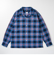 126K1071001 M Check Flannel Open Shirts NAVY 717847-0001