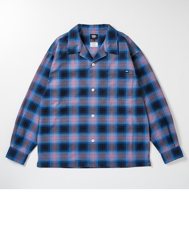 126K1071001　M Check Flannel Open Shirts　NAVY　717847-0001