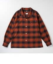 126K1071001 M Check Flannel Open Shirts BROWN 717847-0002