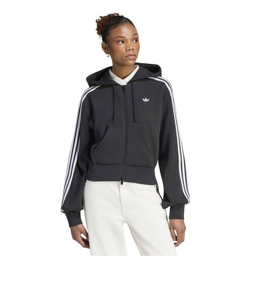LC8123　W CROP ZIP HOODIE(SK)　BLACK　716500-0001