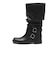 W3097　2BELT SHIRRING LONG BOOTS　BLACK　717157-0001