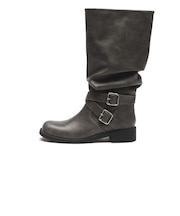 W3097 2BELT SHIRRING LONG BOOTS GRAY 717157-0002