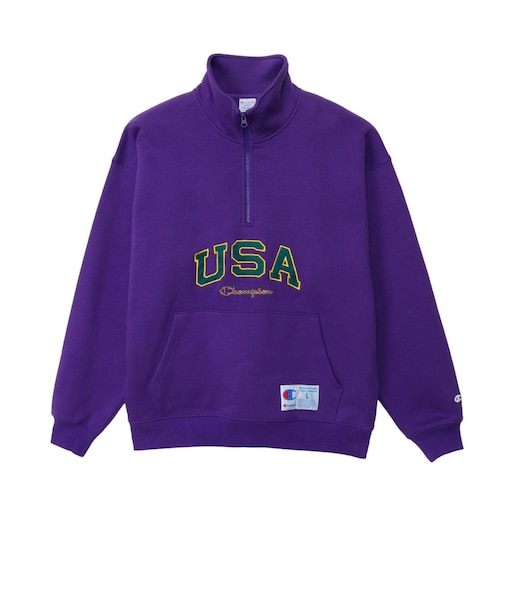C3-E009　M HALF ZIP SWEATSHIRT　ﾗｲﾄﾊﾟｰﾌﾟﾙ　720238-0002