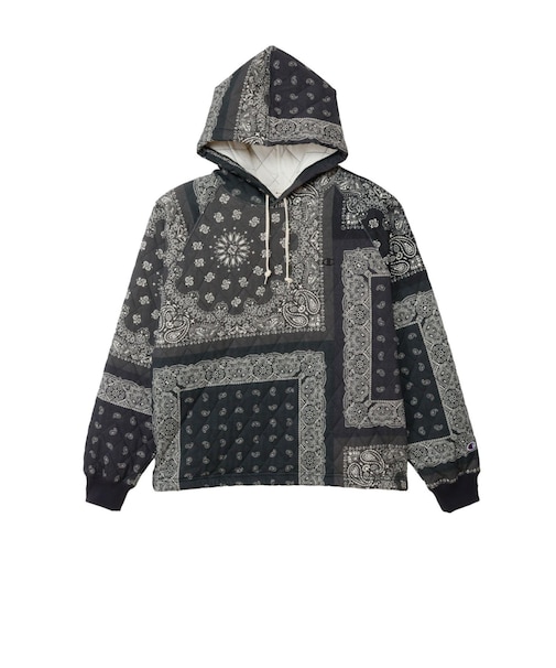 C3-E606　M QUILT PADDED HOODED JKT　ﾌﾞﾗｯｸ　720252-0001