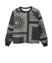 C3-E605　M QUILT PADDED CREWNECK JKT　ﾌﾞﾗｯｸ　720251-0001