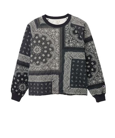 C3-E605 M QUILT PADDED CREWNECK JKT ブラック 720251-0001