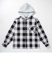 126K1071901 M Check Hooded Shirts WHITE 717849-0001