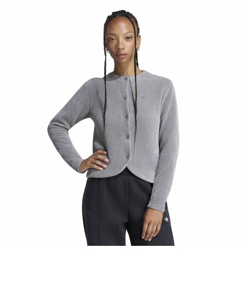LF6545 W CHENILLE CARDIGAN(P ESS) GREY3 716006-0001