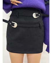ダブルバックルベルトミニスカート
