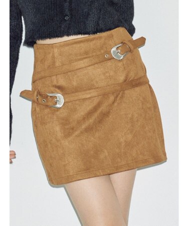 ダブルバックルベルトミニスカート
