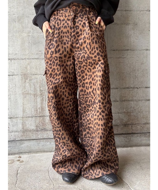 レオパードルーズカーゴパンツ