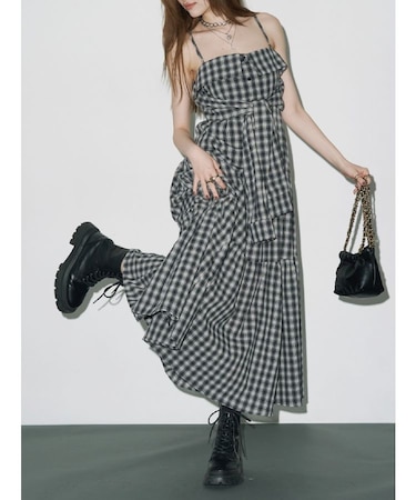 シャツデザインロングワンピース